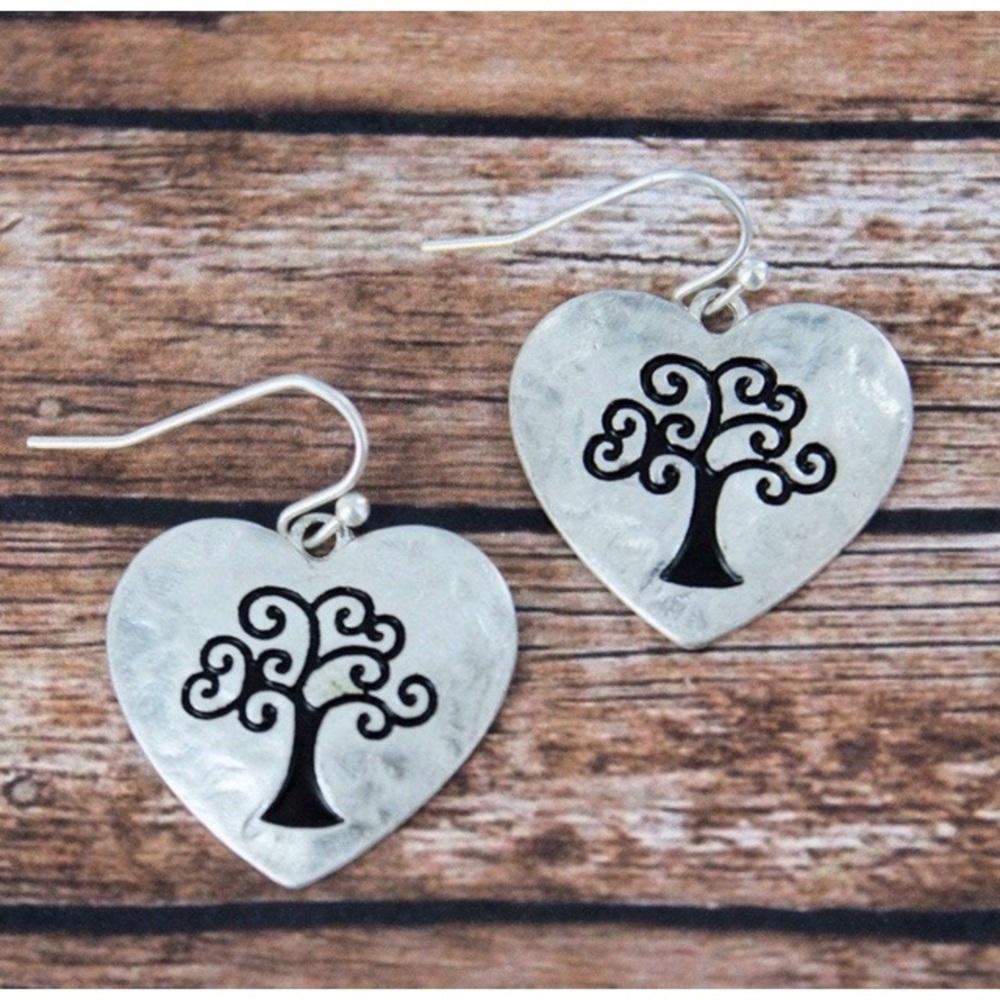 Tree of Life Heart Earrings